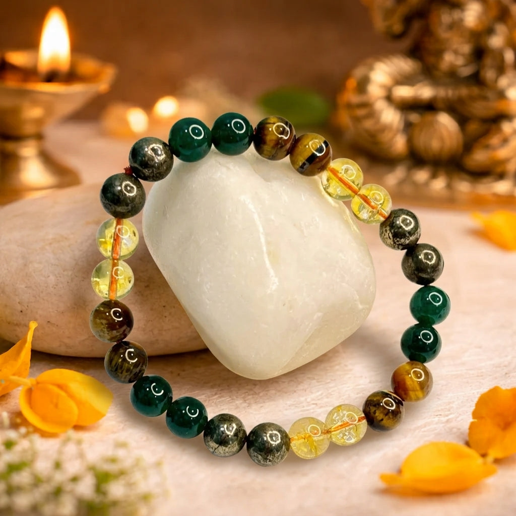 Money Magnet Wealth Bracelet – Original Citrine, Pyrite, Tiger Eye & Aventurine Stones