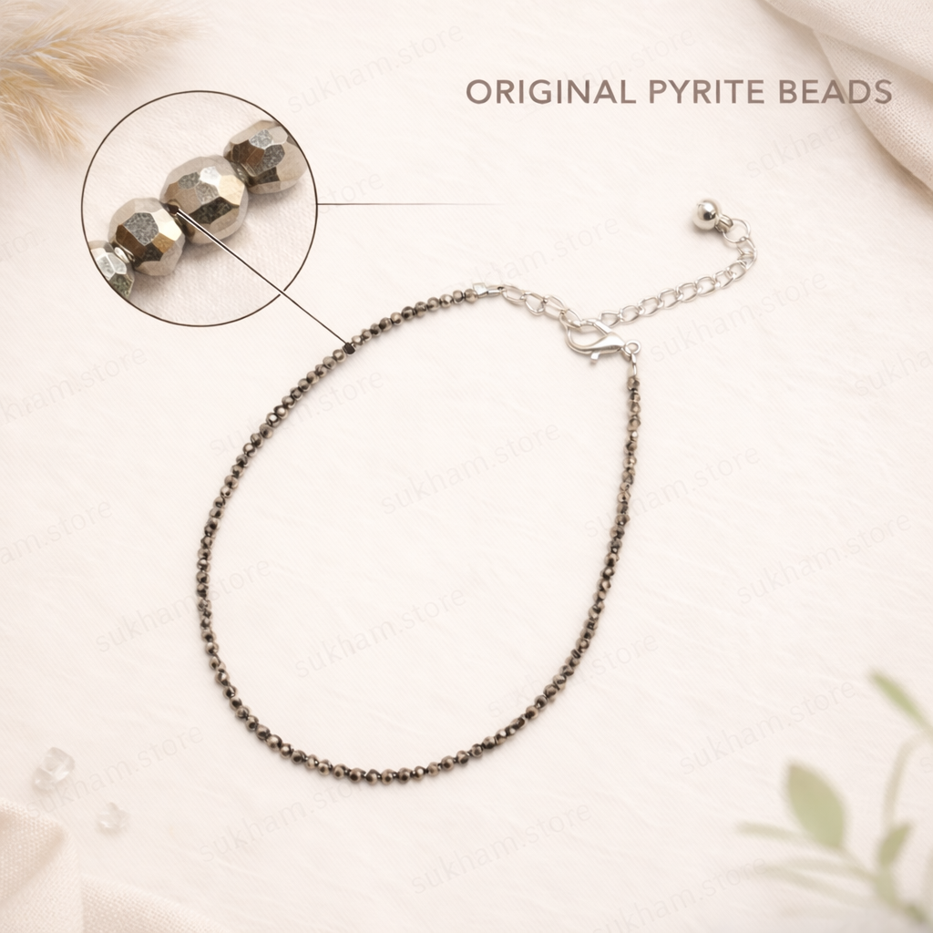 Dhanashree Pyrite Anklet – Wealth & Protection Energy Anklet